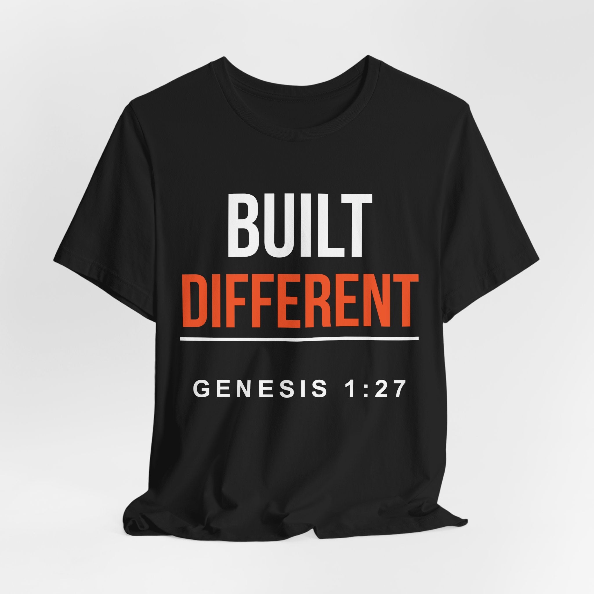 Built Different T-Shirt — "Genesis 1:27" Christian Faith Graphic Tee