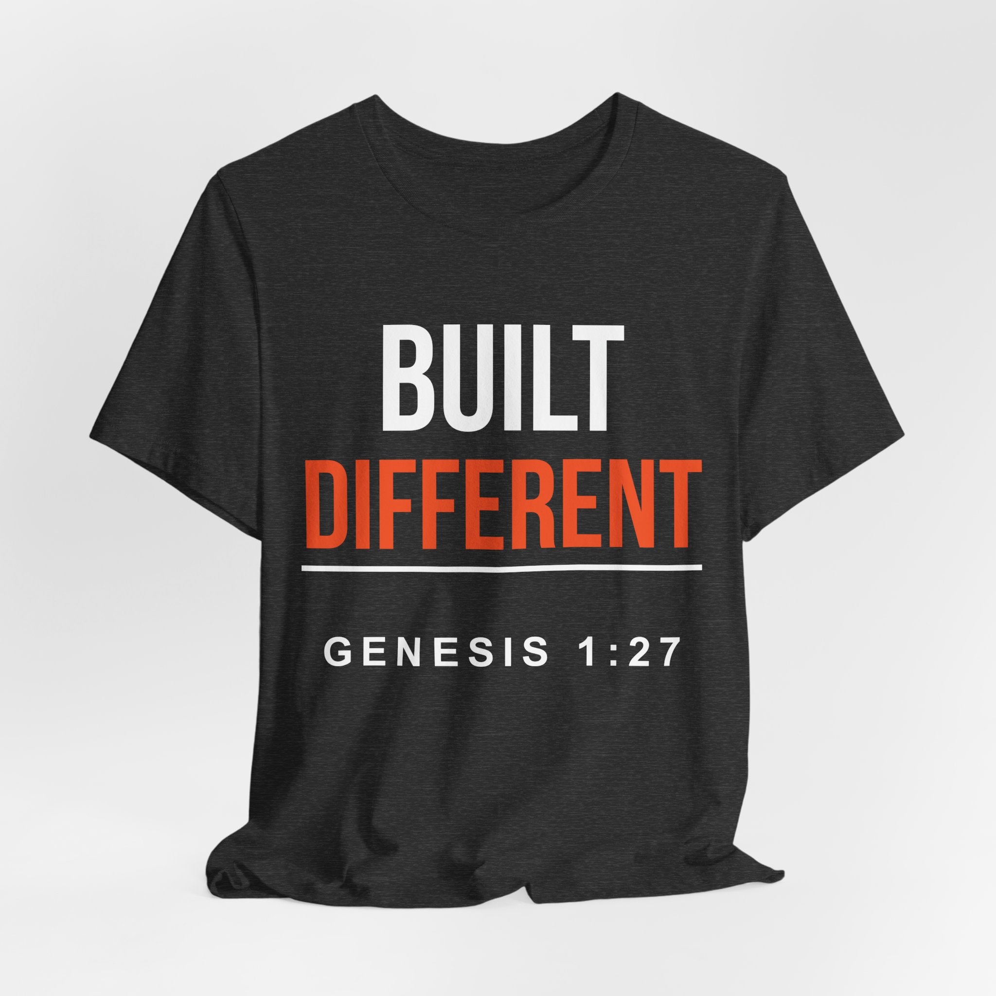 Built Different T-Shirt — "Genesis 1:27" Christian Faith Graphic Tee