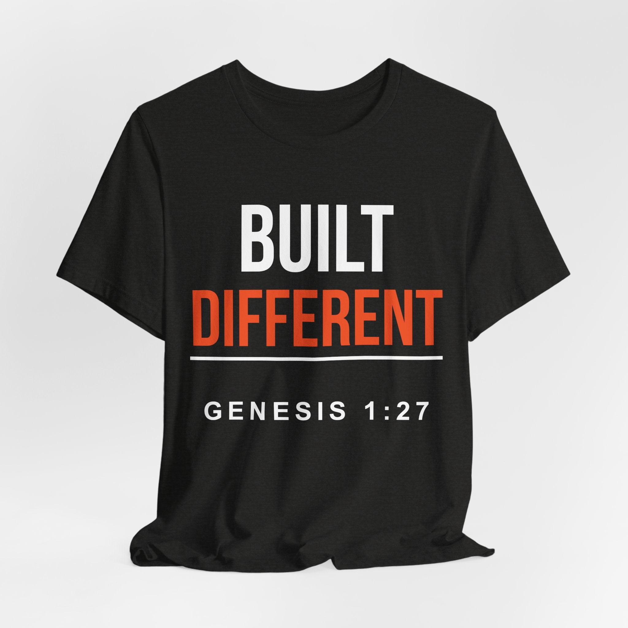 Built Different T-Shirt — "Genesis 1:27" Christian Faith Graphic Tee