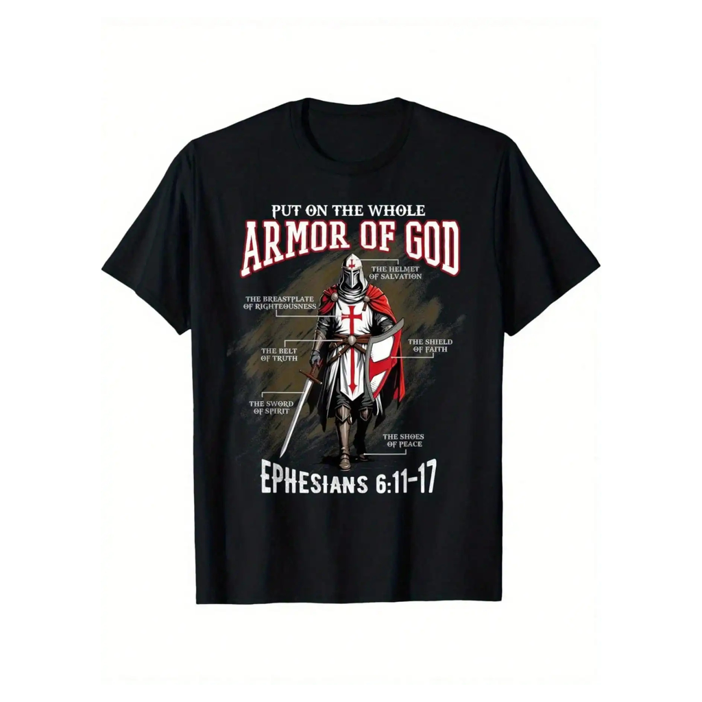 Full Armor Bible Tee in black color on a plain background.