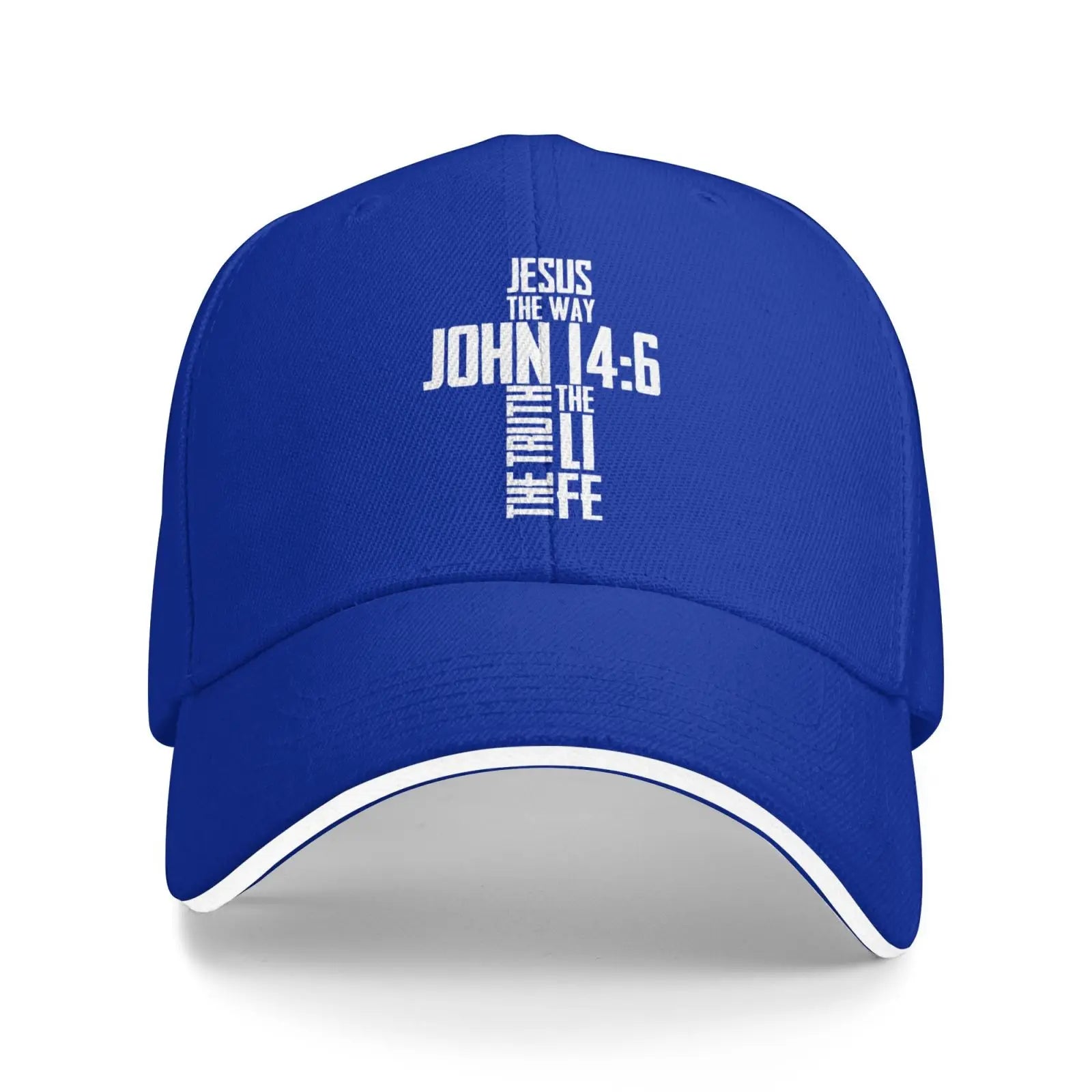 John 14:6 Verse Cap in blue color.