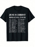 Jesus Miracles Tour Tee in black color, back view.