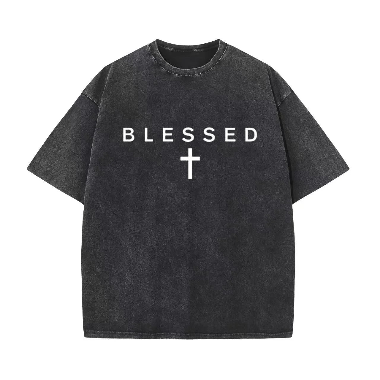 Black t-shirt on a white background
