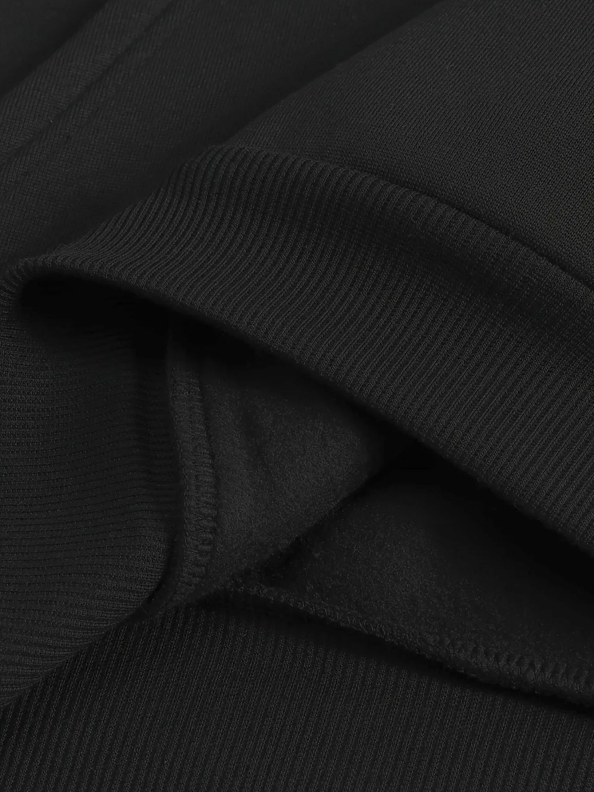 Way Truth Life Hoodie in black color, close-up of the fabric.